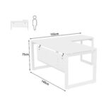 Mahmayi Vorm 136-14L Modern Workstation Desk for Home Office, Study, and Workstation Use - Stylish and Functional Furniture Solution (L-Shaped, White, 140cm)