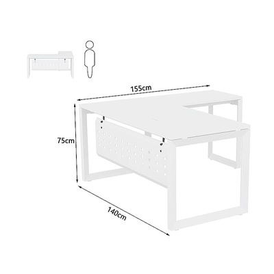 Mahmayi Vorm 136-14L Modern Workstation Desk for Home Office, Study, and Workstation Use - Stylish and Functional Furniture Solution (L-Shaped, White, 140cm) - Image 5