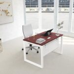 Mahmayi Vorm 136-12 Modern Workstation - Multi-Functional MDF Desk with Smart Cable Management, Secure & Robust - Ideal for Home and Office Use (120cm, Apple Cherry)