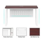 Mahmayi Vorm 136-12 Modern Workstation - Multi-Functional MDF Desk with Smart Cable Management, Secure & Robust - Ideal for Home and Office Use (120cm, Apple Cherry)