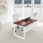 Mahmayi Vorm 136-18 Modern Workstation - Multi-Functional MDF Desk with Smart Cable Management, Secure & Robust - Ideal for Home and Office Use (180cm, Apple Cherry)