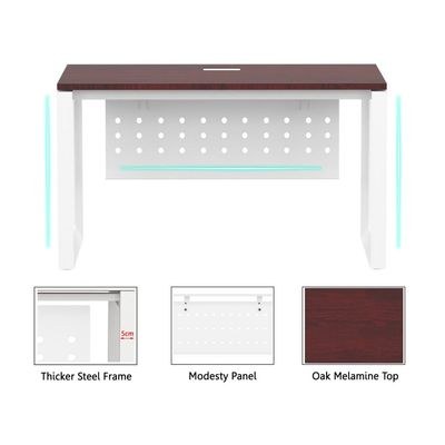 Mahmayi Vorm 136-18 Modern Workstation - Multi-Functional MDF Desk with Smart Cable Management, Secure & Robust - Ideal for Home and Office Use (180cm, Apple Cherry) - Image 3