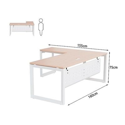 Mahmayi Vorm 136-16L Modern Workstation Desk for Home Office, Study, and Workstation Use - Stylish and Functional Furniture Solution (L-Shaped, Oak, 160cm) - Image 5