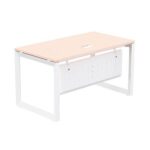 Mahmayi Vorm 136-14 Modern Workstation - Multi-Functional MDF Desk with Smart Cable Management, Secure & Robust - Ideal for Home and Office Use (140cm, Oak)