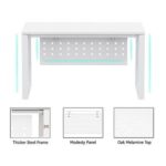 Mahmayi Vorm 136-12 Modern Workstation - Multi-Functional MDF Desk with Smart Cable Management, Secure & Robust - Ideal for Home and Office Use (120cm, White)