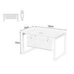 Mahmayi Vorm 136-12 Modern Workstation - Multi-Functional MDF Desk with Smart Cable Management, Secure & Robust - Ideal for Home and Office Use (120cm, White)