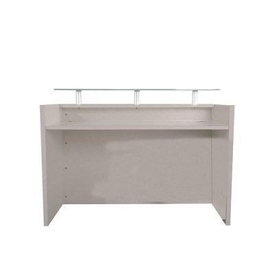 Modern Reception Desk with Glass Top Desk| Office Reception Desk | Reception Counter | Reception Table-120Cm (Grey) - Image 5