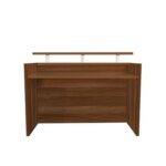 Modern Reception Desk with Wooden Top Desk| Office Reception Desk | Reception Counter | Reception Table-120Cm (Dark Brown)