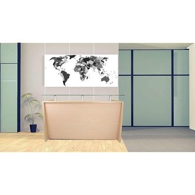 R06 Modern Reception Counter Desk Without Drawer, Front Office Desk with Floating Glass Top, 180cm (Oak) - Image 5