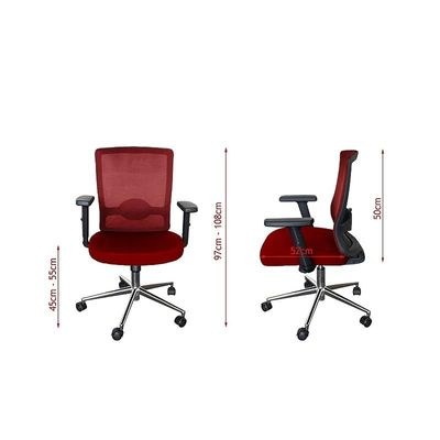 SleekLine T01B High Back Ergonomic Office Mesh Chair - Red - Image 3