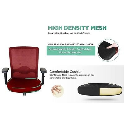 SleekLine T01B High Back Ergonomic Office Mesh Chair - Red - Image 5