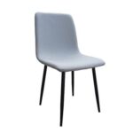 HYDC058 Fabric Dining Chair, Modern Mid Century Living Room Side Chairs with Metal Legs,Grey (Pack of 2)
