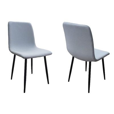 HYDC058 Fabric Dining Chair, Modern Mid Century Living Room Side Chairs with Metal Legs,Grey (Pack of 2) - Image 3
