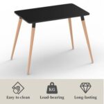 Cenare 5-Piece Dining Set for Kitchen, 120 X 80 Dining Table With 4 X DSW Plastic Dining Chair - Black