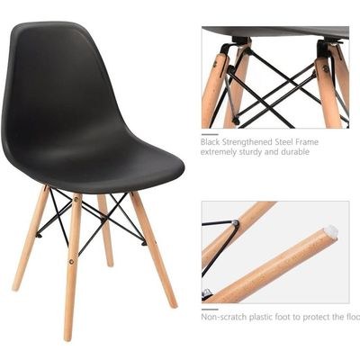 Cenare Dining Set (Dining Table With 2 X Plastic Chair) Black - Image 3
