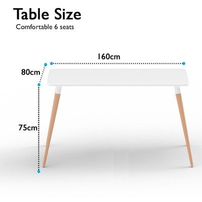 Cenare 160 X 90 Modern Dining Table - White - Image 4