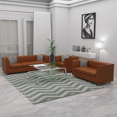 Mahmayi 679 Brown PU Single Seater Sofa - Modern Design, Stylish Furniture for Living Room, Comfortable Seat, Durable Upholstery (1-Seater Sofa, Brown) - Image 3