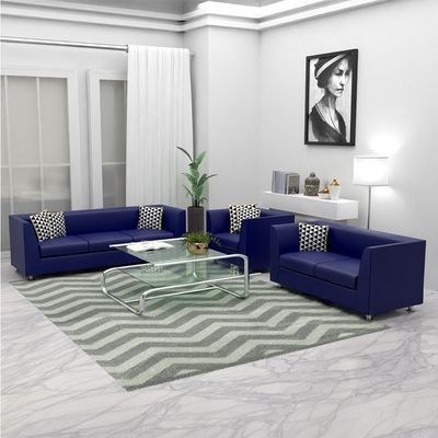 Mahmayi 679 Blue PU Single Seater Sofa - Modern Design, Stylish Furniture for Living Room, Comfortable Seat, Durable Upholstery (1-Seater Sofa, Blue) - Image 2