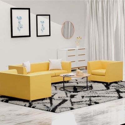 Mahmayi 679 Sandal PU Three Seater Sofa - Comfortable Living Room Furniture with Stylish Design (3-Seater, Sandal) - Image 5