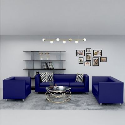 Mahmayi 679 Blue PU Single Seater Sofa - Modern Design, Stylish Furniture for Living Room, Comfortable Seat, Durable Upholstery (1-Seater Sofa, Blue) - Image 5