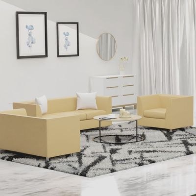 Mahmayi 679 Light Sandal PU Single Seater Sofa - Modern Design, Stylish Furniture for Living Room, Comfortable Seat, Durable Upholstery (1-Seater Sofa, Light Sandal) - Image 2