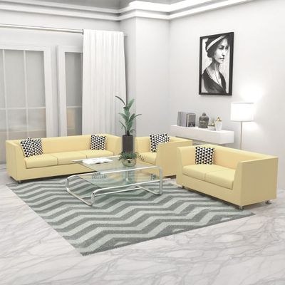 Mahmayi 679 Light Sandal PU Single Seater Sofa - Modern Design, Stylish Furniture for Living Room, Comfortable Seat, Durable Upholstery (1-Seater Sofa, Light Sandal) - Image 4