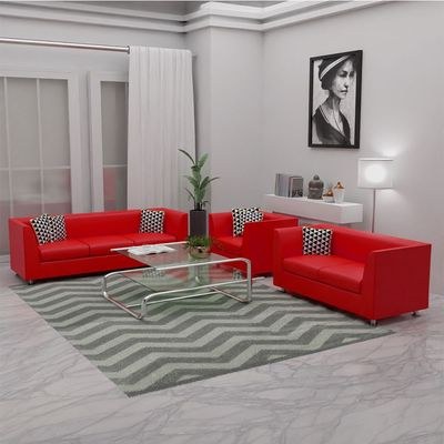 Mahmayi 679 Red Double Seater PU Leather Sofa - Modern Design Comfortable Living Room Furniture (2-Seater, Red) - Image 5
