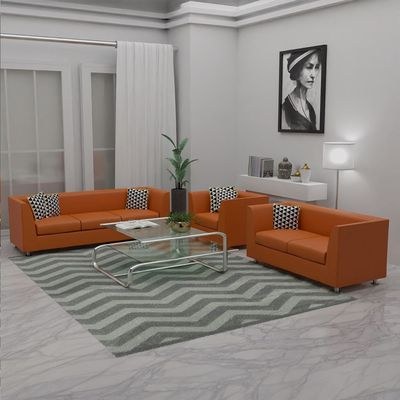 Mahmayi 679 Dark Brown PU Three Seater Sofa - Comfortable Living Room Furniture with Stylish Design (3-Seater, Dark Brown) - Image 2