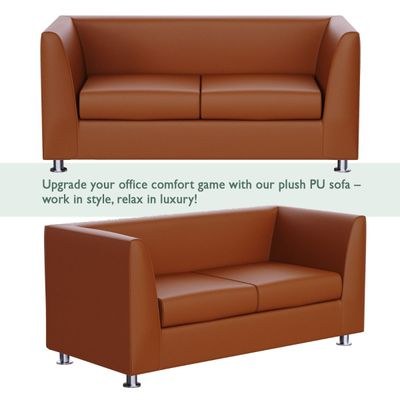 Mahmayi 679 Dark Brown Double Seater PU Leather Sofa - Modern Design Comfortable Living Room Furniture (2-Seater, Dark Brown) - Image 3