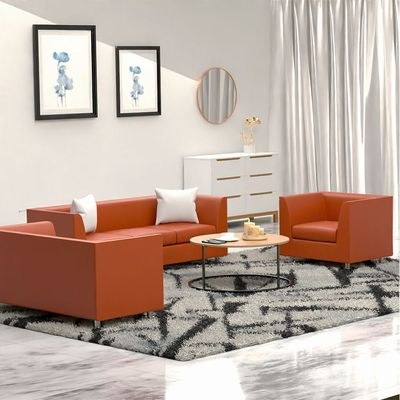 Mahmayi 679 Dark Brown PU Three Seater Sofa - Comfortable Living Room Furniture with Stylish Design (3-Seater, Dark Brown) - Image 4
