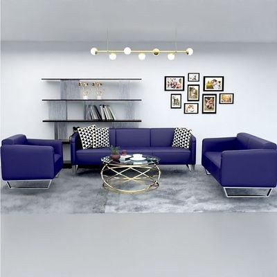 Mahmayi 2850 Two Seater Sofa in Blue PU Leather with Loop Leg Design - Comfortable Lounge Seat for Living Room, Office, or Bedroom (2-Seater, Blue, Loop Leg) - Image 5