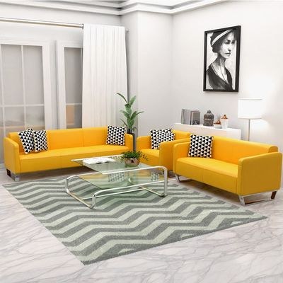 Mahmayi 2850 Single Seater Sofa in Yellow PU Leather with Loop Leg Design - Comfortable Lounge Seat for Living Room, Office, or Bedroom (1-Seater, Yellow, Loop Leg) - Image 2
