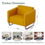 Mahmayi 2850 Single Seater Sofa in Yellow PU Leather with Loop Leg Design - Comfortable Lounge Seat for Living Room, Office, or Bedroom (1-Seater, Yellow, Loop Leg)