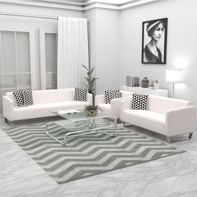 Mahmayi 2850 Two Seater Sofa in White PU Leather with Loop Leg Design - Comfortable Lounge Seat for Living Room, Office, or Bedroom (2-Seater, White, Loop Leg) - Image 2
