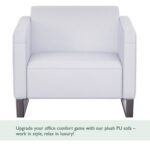 Mahmayi 2850 Single Seater Sofa in White PU Leather with Loop Leg Design - Comfortable Lounge Seat for Living Room, Office, or Bedroom (1-Seater, White, Loop Leg)