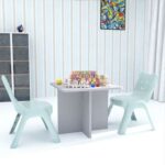 CH01 Ergonomic Child Desk 60x60x50 Low height With Round Edges Light Grey (Light Grey, Single Table 60x50cms)