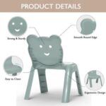 Mahmayi CH01 Kids Chair - Plastic Stackable Chair with Smooth Round Corners, Sturdy & Stable, Ergonomic Design, Easy to Clean - Children's Seating for Playrooms, Schools (Light Grey, Single Chair)
