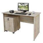 Mahmayi MP1 100x60 Writing Table with Mobile Drawer - Modern Office Desk for Home & Work, Ergonomic Design, Study Desk with Storage, Sturdy Computer Table for Office, Bedroom, Living Room (Oak)