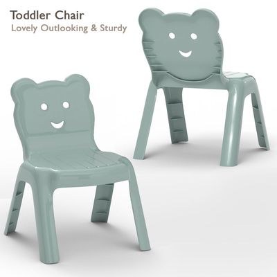 Mahmayi CH01 Child Desk White(60X60) with 2 X CHC1 Child Plastic Chair Light Grey Combo - Image 4