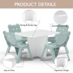 Mahmayi CH01 Ergonomic Child Desk(80X50) White with 4 X CHC1 Child Plastic Chair Light Grey Combo