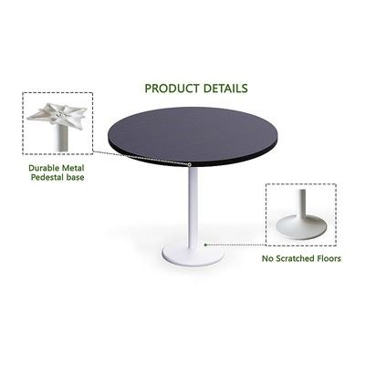 Rodo 500E Black Round Table with white round base - 100cm - Image 2