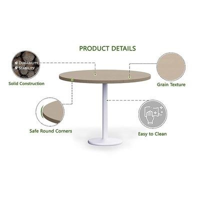 Rodo 500E Linen Round Table with white round base - 100cm - Image 3