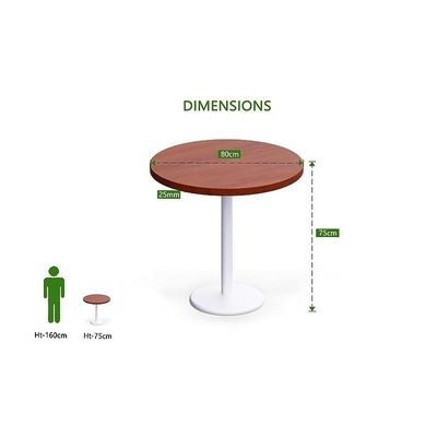 Rodo 500E Apple Cherry Round Table with white round base - 80cm - Image 3