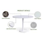 Rodo 500E White Round Table with Mel board and round base - 100cm