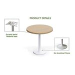 Rodo 500E Oak Round Table with white round base - 80cm