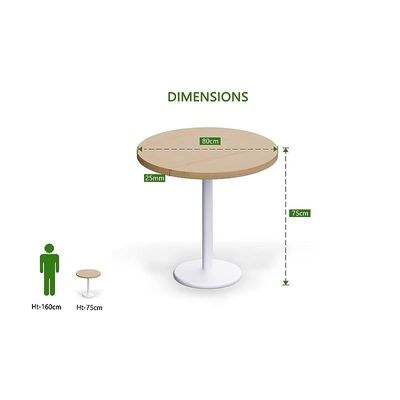 Rodo 500E Oak Round Table with white round base - 80cm - Image 4