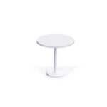 Rodo 500E White Round Table with Mel board and round base - 80cm