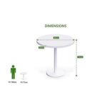 Rodo 500E White Round Table with Mel board and round base - 80cm