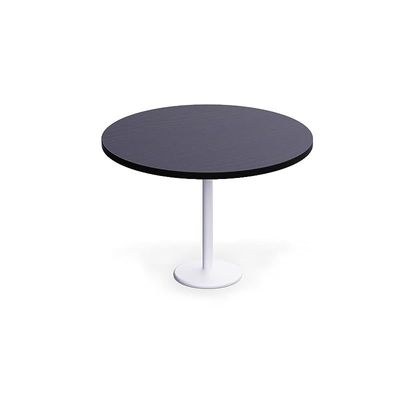Rodo 500E Black Round Table with white round base - 120cm