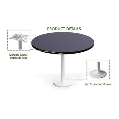 Rodo 500E Black Round Table with white round base - 120cm - Image 2